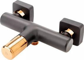Baterie dus FDesign Ardesia monocomanda negru - rose gold