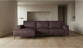 Colțar maro închis cu tapițerie din imitație de piele (colț pe partea stângă ) Copenhagen – Scandic