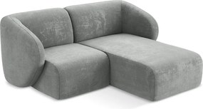 Colțar gri cu tapițerie din chenille (cu colț pe partea dreaptă/cu șezlong) Lani – Makamii