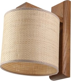 Aplică de perete AIDA 1xE27/15W/230V stejar/rafie