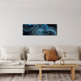Tablou abstract (cu ceas) (90x30 cm)