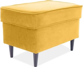 Taburet RON, stofa catifelata galben - Bluvel 68, 60x40x43 cm
