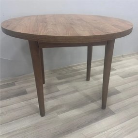 Masa bucatarie rotunda Brigitte, culoare nuc, 90 cm
