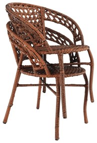 Set de grădină rattan 1+2, JARUB, maro
