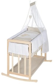 Pătuț leagăn cu spațiu de depozitare și baldachin 90x45 cm Liebhabär – Roba