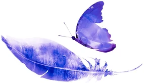 Tapet pană cu fluture în design violet