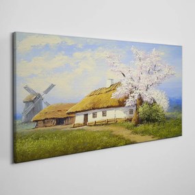 Tablou canvas Pictură Village Cottage