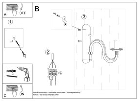 Aplică perete MINERWA 1xE14/40W/230V negru