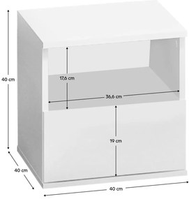 Noptieră Discutibles (alb) . 1116302