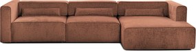 Colțar Extensibil 5 locuri ZANETTO, cu ladă de depozitare, 340x157x70 cm, Bordeaux-Onyx / Dreapta