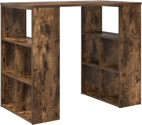 vidaXL Birou cu raft Stejar fumuriu 90 x 50 x 75 cm Lemn compozit