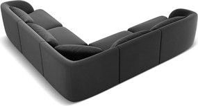 Coltar reversibil 5 locuri, Tulum, Cosmopolitan Design, 255x255x70 cm, catifea, gri