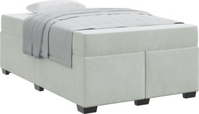 vidaXL Cadru de pat cu saltea Gri deschis 120 x 190 cm țesătură