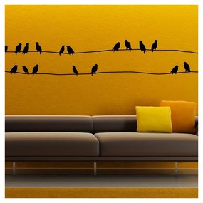 Set autocolante de perete Ambiance Starlings On Cable