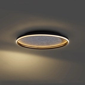 Plafonieră de design neagră cu pâslă, incluzând LED cu 3 trepte de intensitate luminoasă - Xavi Felt