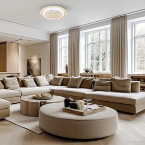 Plafonieră LED dimabilă cu ventilator ZEPHYR LED/48W/230V auriu + telecomandă