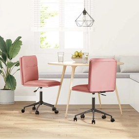 vidaXL Scaune de sufragerie 2 buc piele artificială roz
