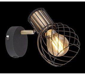 Aplica de perete design industrial ARGUSTO negru, auriu