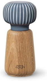 Râșniță pentru condimente din lemn de stejar cu detalii din porțelan gri antracit Kähler Design Hammershoi, înălțime 13 cm