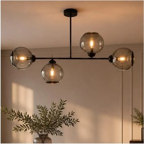 Brilagi - Lustră aplicată DIOR 4xE27/60W/230V negru/gri fumuriu