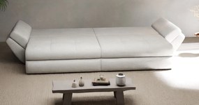 Canapea extensibilă dumonde cu ladă de depozitare si sezut confortabil din spuma high-density, Loana Euphoria Ivory 300x100 cm