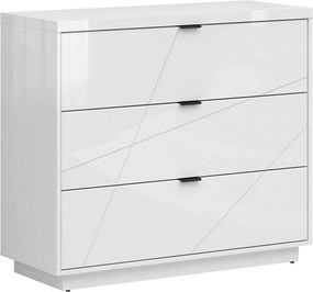 Comoda FORN, alb lucios, PAL melaminat, 106x43x93 cm