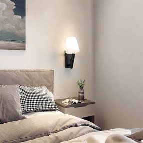 Lampă de perete LED cu port USB, 2W, 230V, 3000K, negru/alb