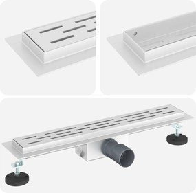 vidaXL Drenaj pentru duș cu design pe linie Argintiu 60 cm