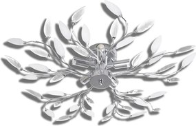 vidaXL Plafoniera transparentă/albă brațe frunze cristal acrilic 5 becuri E14