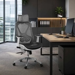 Scaun ergonomic SYYT 9503 negru, tetieră 2D și șezut culisant