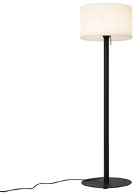 Lampă de podea modernă de exterior neagră cu abajur alb IP44 - Mississippi