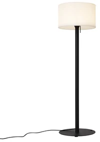 Lampă de podea modernă de exterior neagră cu abajur alb IP44 - Mississippi