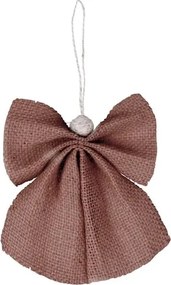 Ornament de Crăciun din iută artizanală, model înger, teracotta, 11 × 12,5 cm, „Judit"