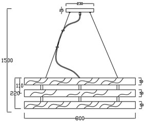 Lustră pe cablu DUNCAN 4xE14/40W/230V Trio