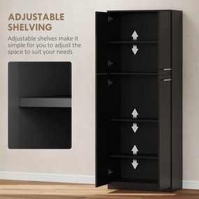 HOMCOM Mobilier de depozitare cu 2 dulapuri și rafturi reglabile din lemn negru | Aosom Romania