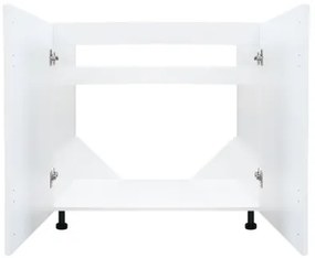Masca pentru chiuveta cu 2 usi Zebra, Alba/MDF Alb mat, fara blat, 80 x 82 x 50 cm