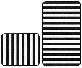Covorașe de baie albe/negre 2 buc. 60x100 cm – Mila Home