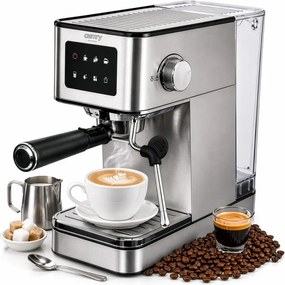 Aparat de espresso 7-în-1 Camry CR 4389, 1200 W, 20 bar, 1,7 l, control PID, panou LCD tactil, încălzire cești, extracție la rece, oțel inoxidabil