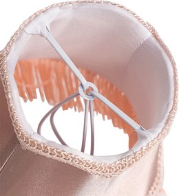 Abajur din material textil cu clește roz 12 cm - Granny