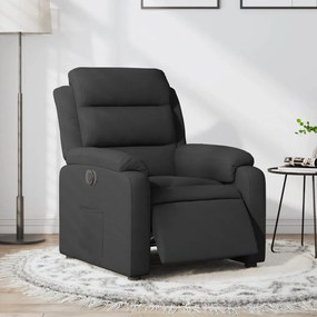 vidaXL Fotoliu rabatabil electric, negru, material textil