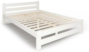 Expedo Pat din lemn masiv HEUREKA + somiera GRATUIT, 120x200, alb