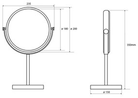 SAPHO XP010 Oglindă cosmetică pentru picioare,diametru 20 cm, argintiu