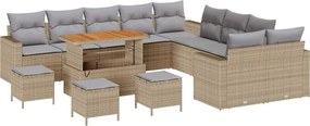 vidaXL Set de canapele pentru grădină 18 pcs Beige și gri deschis