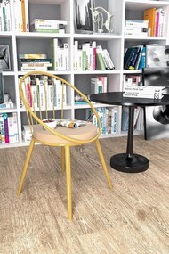 Scaun metal, Dining Homs, auriu, 76 x 62 cm,30450