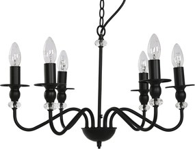 Candelabru din metal, negru, cu 6 brațe, 46 x 54 cm, „Cayeux”