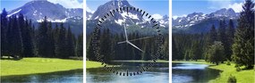 Tablou - vâfurile montane înzăpezite (cu ceas) (90x30 cm)