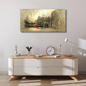 Tablou canvas cuplu de abstracție de oraș