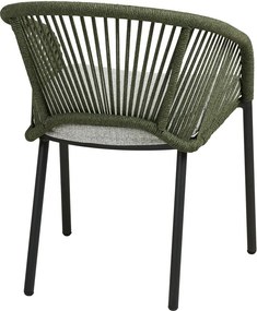 Scaun de grădină verde din metal/capitonat Novella – House Nordic
