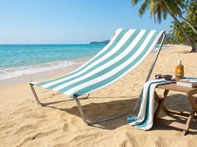 Sezlong pliabil de plaja SAND, dungi turcoaz