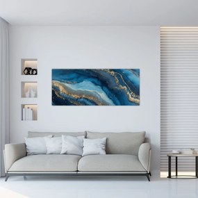 Tablou - Abstracție marmură albastră (120x50 cm)
